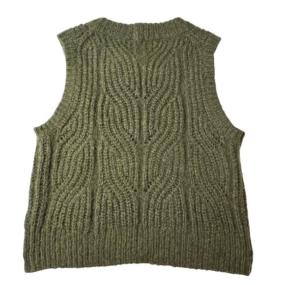 MADEWELL Pointelle Knit Sweater Vest XXS Heather Basil Green Soft Layering - Picture 2 of 11